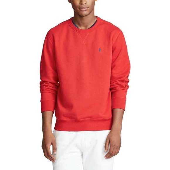 [Ralph Lauren] Men's Classic Red Crewneck Pullover - Picture 1 of 6